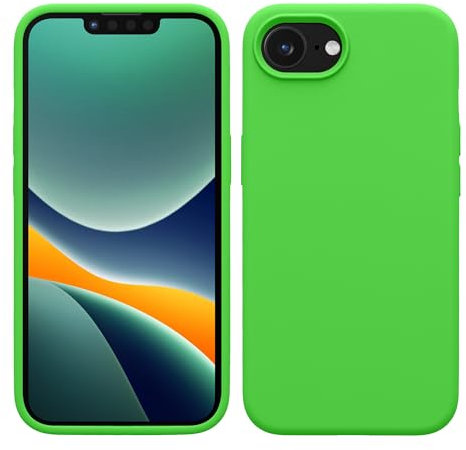 kwmobile Handyhülle für iPhone 16e Hülle, für iPhone 16e Case - Hülle Silikon - kabelloses Laden - Limettengrün