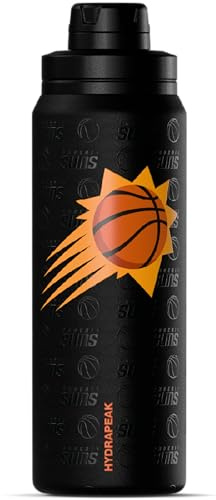 Hydrapeak x NBA Officially Licensed Phoenix Suns 26 oz Active Water Bottle with Chug Lid and Handle Reusable Stainless Steel Double Wall Insulated Sports Gift