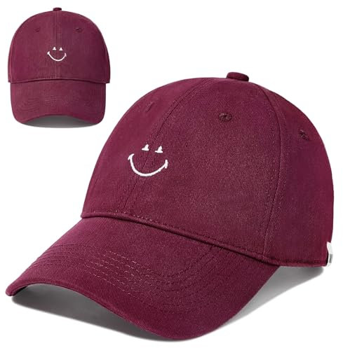 Century Star Baseballkappe für Herren und Damen Stylische Basecap Herren Kappe Damen für jeden Anlass Unisex Sonnenmütze Burgunderrot