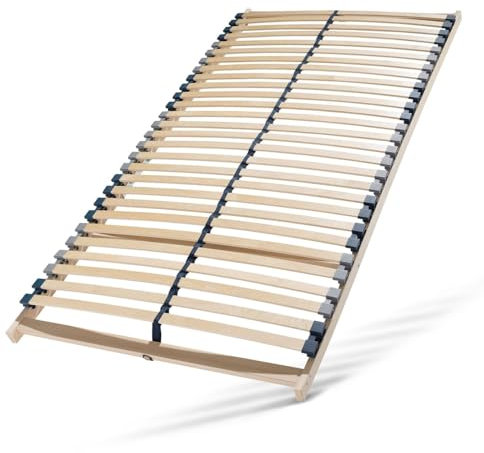 Stabiler Lattenrost 120x200, Lattenrahmen aus Buche, 28 Latten, 7 Komfortzone, Federholzrahmen Made in Germany, Lattenrost starr, Lattenrahmen 120x200 hohe Traglast bis 150Kg