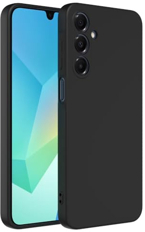 Captor Cover Custodia Colorata in Silicone Liquido per Samsung Galaxy A16 4G / 5G, Alta Qualità con Bordo Rialzato per Schermo e Protezione Fotocamera Morbida Con Microfibra Interna (Nero)