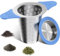 yomanta Infusor de te 304 Acero Inoxidable, Coladores de té para té Suelto, Con tapa y asa de silicona resistente al calor, Apto para teteras, tazas de té y tazas - Azul