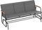 GIANTEX Gartenbank Schaukelbank Outdoor 3 Sitzer, Gartenschaukel Schaukelstuhl aus Metallrahmen & Stoffsitz, Sitzbank Outdoor mit Schaukelmechanismus, Terrassenbank Balkon Bank bis 450 kg belastbar