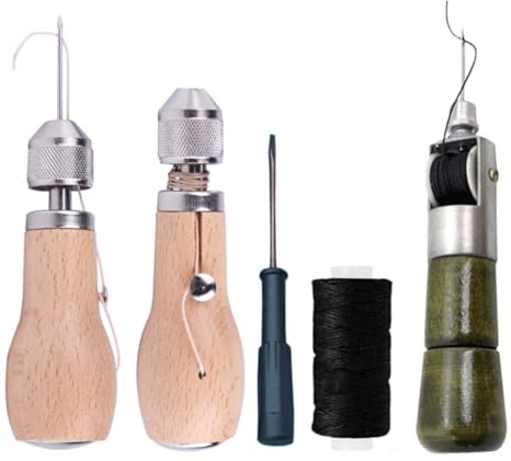 3-teiliges Handnähahlen-Set, Schnelleinfädel-Nähwerkzeug, Leder-Nähmaschinen-Set für DIY-Lederreparatur/Bastelset