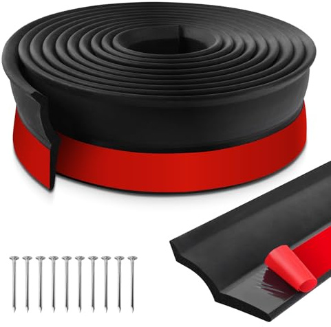 Burlete puerta garaje universal junta para puerta de garaje con clavos (3m, Gomaespuma)