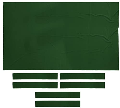 blloocod Kit de Remplacement en Feutre de Billard 9ft 0.6mm, Tapis de Billard Premium Laine+Nylon, Protecteur de Housse Vert 2,8x1,5m avec 6 Bandes de Coussin