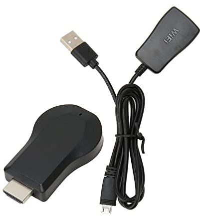 Denash Drahtloser HD-Multimedia-Schnittstellen-Display-Adapter, 1080P 60 Hz, Miracast, DLNA, Spiegelbildschirm auf TV für mit WLAN, ABS-Material
