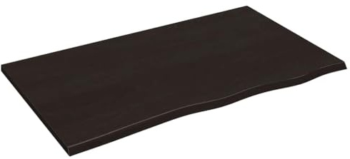 Mhdvray Eichen Tischplatte 100x60x2 cm dunkel gebeizt mit Naturkante Massivholzplatte robust für Schreibtischplatte Küchenarbeitsplatte Esstisch Esszimmer Büro Home Office