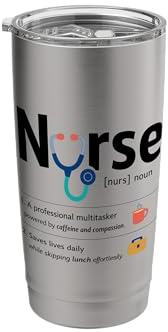 Nurse Definition Novelty Graphic Men Women Funny Nursing Stainless Steel Insulated Tumbler