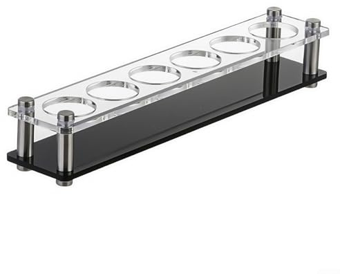 QOXEZY Glas-Tablett-Halter für Acrylgläser, Tassen-Organizer für Party, Bar, Club, 6, 12, 24 Löcher, transparentes Acryl-Bechertablett für Zuhause, Bar, Küche, für Souvenir-Idee (6 Löcher)