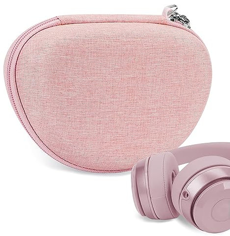 Geekria Nova Funda para Auriculares Compatible con Beats Studio Pro, Solo3, Solo2, SoloHD, Bolsa de Transporte de Viaje rígida de Repuesto con Almacenamiento de Cables (Oro Rosa)