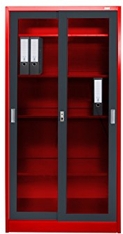 Jet-Line | Aktenschrank | St. Petersburg | rot dunkelgrau | Büroschrank | Schrank | Büro | Lager | Werkstatt | 90 x 40 x 185 cm