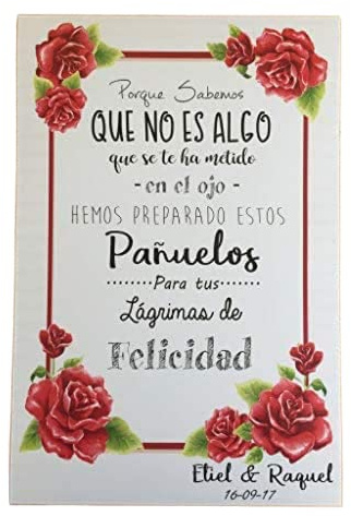 Cartel para las lágrimas de felicidad Bodas, comuniones y eventos