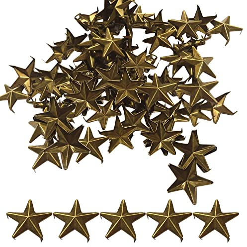 Trimming Shop Clou de 5 mm en forme d’étoile, Punk, Pressée à la main pour artisanat sur cuir, arts, décoration, Vêtements, vestes, ceintures, Chaussures, sacs et gothique, bronze, 100pcs