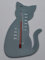 Außenthermometer aus grauem Kunststoff, Modell Katze