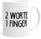 MoonWorks® Büro-Tasse 2 Worte 1 Finger Spruchtasse Kaffeetasse weiß unisize