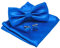 JEMYGINS Fliege Herren Blau 3 Satin Zweifach Gefaltet und Einstecktuch mit Manschettenknöpfe Sets(14)