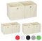 6 x Aufbewahrungsbox Stoff, quadratisch, Aufbewahrung für Regal, Stoffbox in Würfelform, HxBxT: 30 x 30 x 30 cm, beige