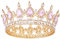 Kronen für Frauen, Vofler Queen Tiara Barock Vintage Gold Rosa Kristall Strass Edelstein Haarschmuck für Damen Mädchen Braut Prinzessin Prom Geburtstag Hochzeit Festzug Halloween Kostüm Party