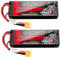 GOLDBAT 2S Lipo RC Akku 7,4V 50C 5200mAh LiPo Akku Hardcase Pack mit XT60 Stecker für RC Auto Evader RC Hubschrauber RC Truggy Buggy Evader BX Auto LKW Truck RC Hobby (2Packs)