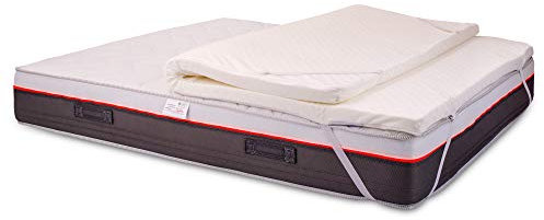 INmaterassi - Topper per Materassi, Correttore in Memory Foam, Coprimaterasso Ortopedico, Antiacaro e Antibatterico, Sfoderabile e con Fasce Angolari, Alto 5 cm, Letto Matrimoniale 170 x 190 cm
