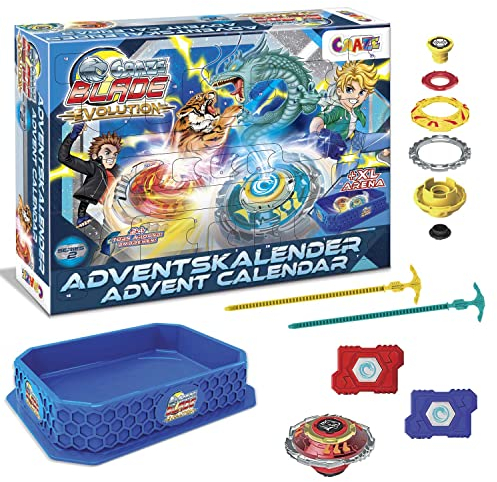 BLADE Adventskalender Jungen - Kampfkreisel Spielzeug Adventskalender mit Battle Arena, Launcher & Kreisel - Weihnachtskalender für Jungen und Mädchen