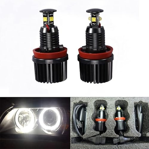 Global Fortune H8 40W LED Car Angel Eyes Kit de conversión halógena Canbus Faro Halo anillo marcador Bombillas Luces de posición 6000K Xenon Blanco Sin error