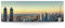 Eindrucksvolles XXL Panorama Wand-Bild Skyline Dubai als Leinwandbild mit 150x50cm. Setzen Sie Ihr Wohnzimmer, Schlafzimmer mit diesem Motiv perfekt in Szene