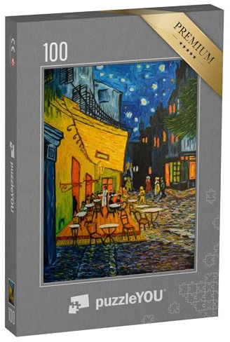 puzzleYOU: Puzzle 100 Teile „Café in Paris nach dem berühmten Gemälde von Vincent Van Gogh“ – aus der Puzzle-Kollektion Künstler, Kunstwerke