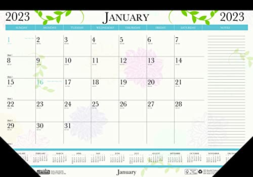 House of Doolittle Earthscapes Recycelter Monats-Schreibtischunterlagen-Kalender, Berge der Welt, Fotos der Welt, 56 x 43 cm, schwarze Ecken, 12 Monate (Januar bis Dez): 2023