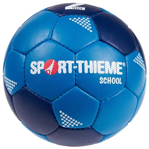 Sport-Thieme Handball School 2022 | Neue IHF-Norm | Trainingsball | Top Ballgefühl | Polyurethan (PU) | Latexblase | Indoor | Golfballstruktur | Luftdruck 0,3-0,5 bar