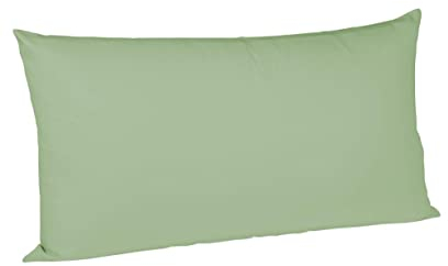 sleepling Satin Kissenbezug, Kissenhülle aus 100% seidig weicher Baumwolle, Bezug Kissen Kopfkissen, 60 Grad, Ökotex 100, Made in EU, 40 x 80 cm, jadegrün