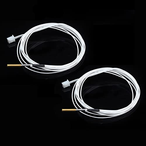 2er-Pack NTC 100K B3950 Thermistor OD3mm Kartuschen-Sensor Hohe Temperatur 280℃ für Ender 3 V2 Pro CR10 V6 PT100 Heizblock, 3D-Drucker