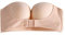 FFWTPY Women Strapless Front Buckle Push Up Slightly Padded Bandeau Bra Plus Size Wirefree Invisible Tube Top Bra Beige