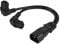 CERRXIAN 1FT C14 to 2 x C13 Y Splitter Extension Power Cable, UPS Server IEC 320 C14 Male to Up Angle Dual C13 Female Power Cord