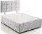BEDNET Crushed Velvet Divan Bed Base Frame and Storage Drawers in Single Double King Size with Cube Headboards for Beds Bases (Silver Crushed, 3FT - Single with No Drawers)