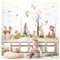 DEKO KINDERZIMMER Wandsticker XXL Waldtiere Set Wandaufkleber Bäume für Babyzimmer Wandtattoo Kinderzimmer Schlafzimmer Wanddeko DK1112-5