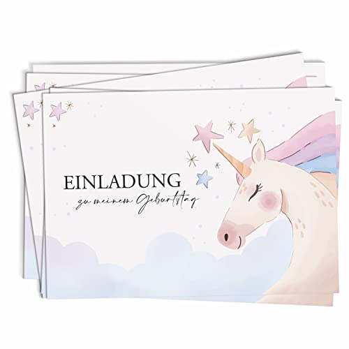LEONAS 14x Einladungskarten Kindergeburtstag Geburtstag Junge Mädchen Kinder Einladung Geburtstagskarte Party Kinderparty Postkarte (Design 4)