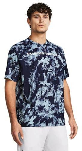 Under Armour - Tech ABC Camo Herren-T-Shirt, Midnight Navy/White (410), XL
