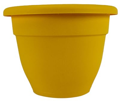 The HC Companies 35,6 cm Karibik-Übertopf – Leichter Innen- und Außenbereich, Kunststoff-Blumentopf für Kräuter und Blumen, Honig