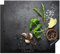 KitchenYeah© Protege Plaque Tapis Pour Induction 60x52 cm Deco Cuisine Protection Vitrocéramique Pour Cuisiniere Lime - Herbes - Épices - Vert - Béton - 60x52 cm