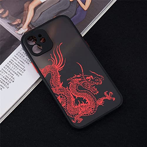 EYZUTAK Case for iPhone 15 Plus 6.7 inch, Clear Fashion Animal Sculpture Dragon Cartoon 3D Pattern Frosted Hard PC Back and Soft Silicone TPU Edge Bumper Shockproof Protective Cover - Black