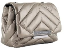 Armani Exchange Damen Mini Bag with Logo Handtasche, Gunmetal