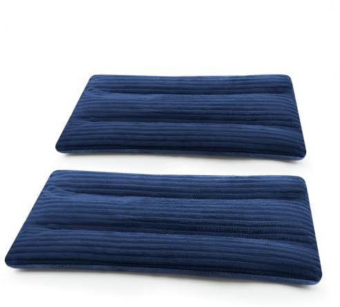 Microwave Heating Pad 6 x 12 Heating Pad Mini Microwave, Microwave Bean Bag Heating Pad for Neck and Shoulders, Moist Heat Pack Pillow Warm Compress for Knee, Wrist, Abdomen (Dark Blue) - 2 Pack