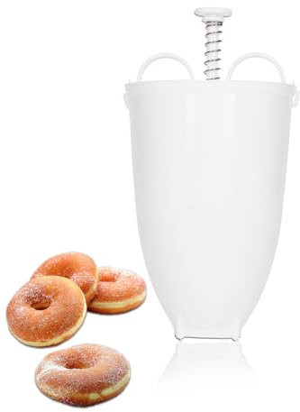 DIY Donut Maker Donut Dispenser Donut Mix for Mini Donut Maker Doughnut Making Molds Kitchen Baking Accessory (White)