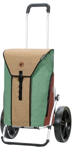 ANDERSEN Einkaufstrolley - Royal Shopper Oli.P 2.0 beige | mit Kugellagerrädern, große Räder, 29 cm, aus Alu, bis 50 kg - Tasche mit Thermofach, Seitenfach, Reflektoren, 50 L