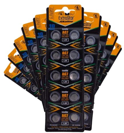 A2ZWORLD, 100 Stück LR927 LR57 195 395 Knopfzelle AG7 1,5 V (10 Packungen mit 10 Batterien)