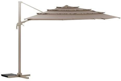 Hespéride - Parasol déporté rectangulaire Multi-Toile melhia Lin 4 x 3m en Aluminium Acier et oléfine