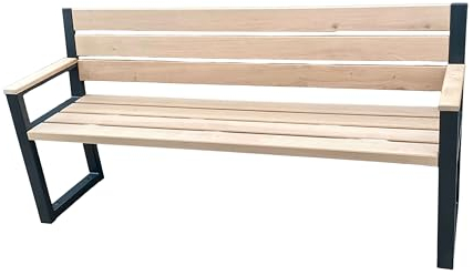 Rattanland® Gartenbank Wetterfest Holzbank 3 Sitzer Mit Lehne (FSC®-Zertifiziertes Holz) - Möglichkeit Der Befestigung Am Boden (1, Keine Malerei)
