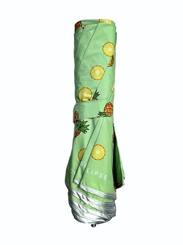 ECLIPSE - Sombrilla de playa plegable, perfecto para viaje, moto, mochila.. 1KG, 39CM cerrado -134 Ø, UPF30 (verdeclaro)